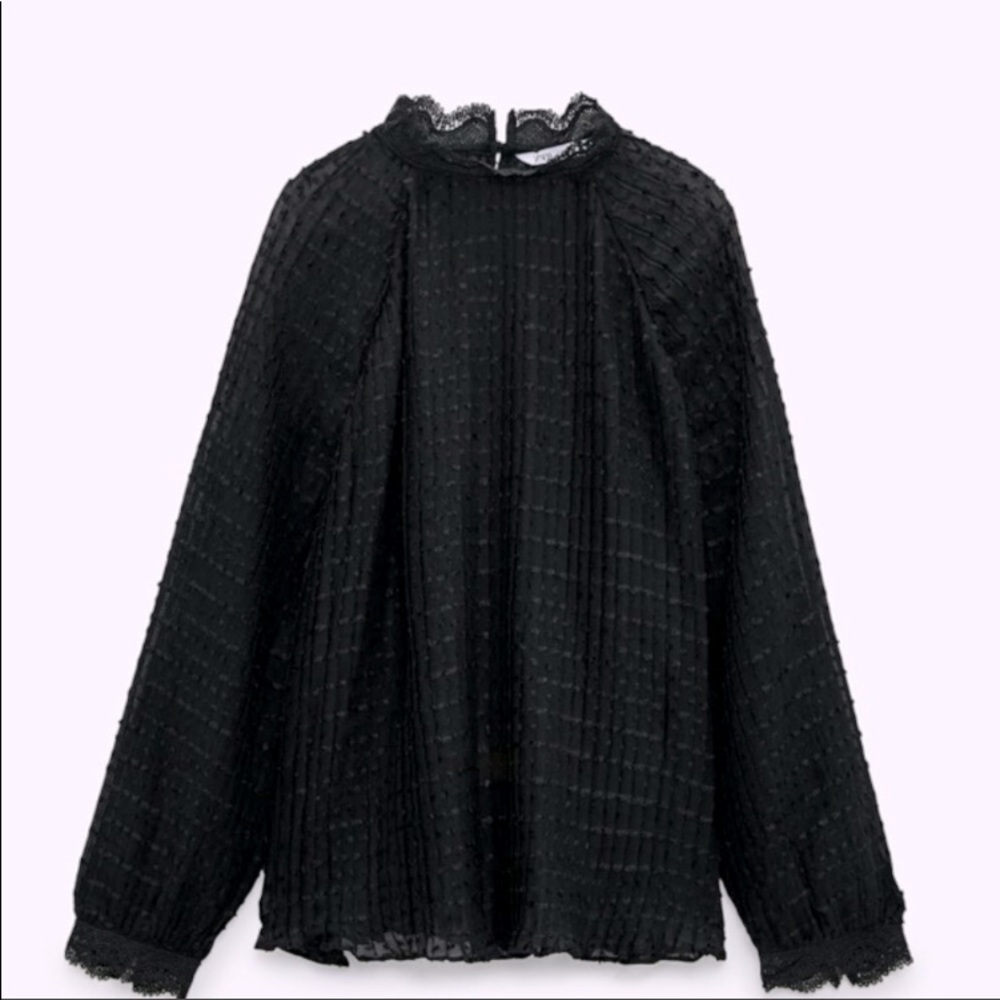 Swiss dot sheer blouse - Picture 4 of 8